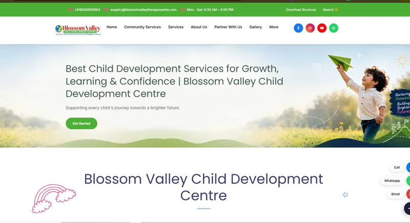Blossom Valley Therapy Centre website by MainStream