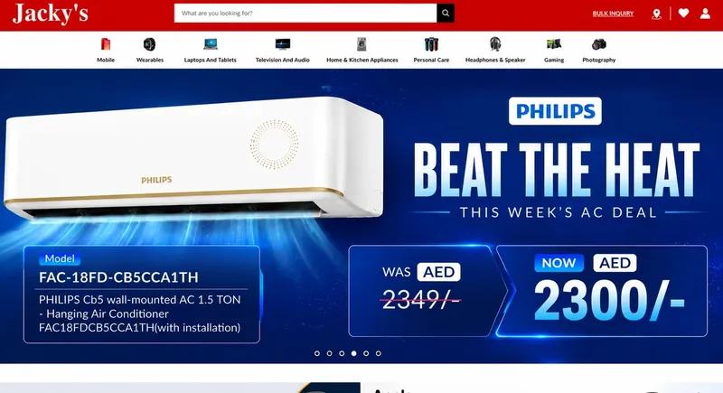 Jacky's Electronics online store built by MainStream