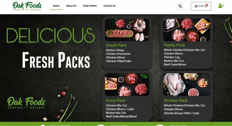 Oak Foods online store built by MainStream