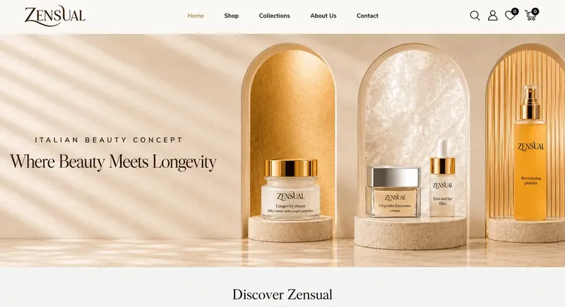 Zensual Cosmetics online store built by MainStream