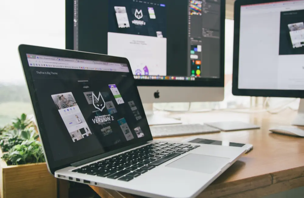 Web developer working on a cloud application