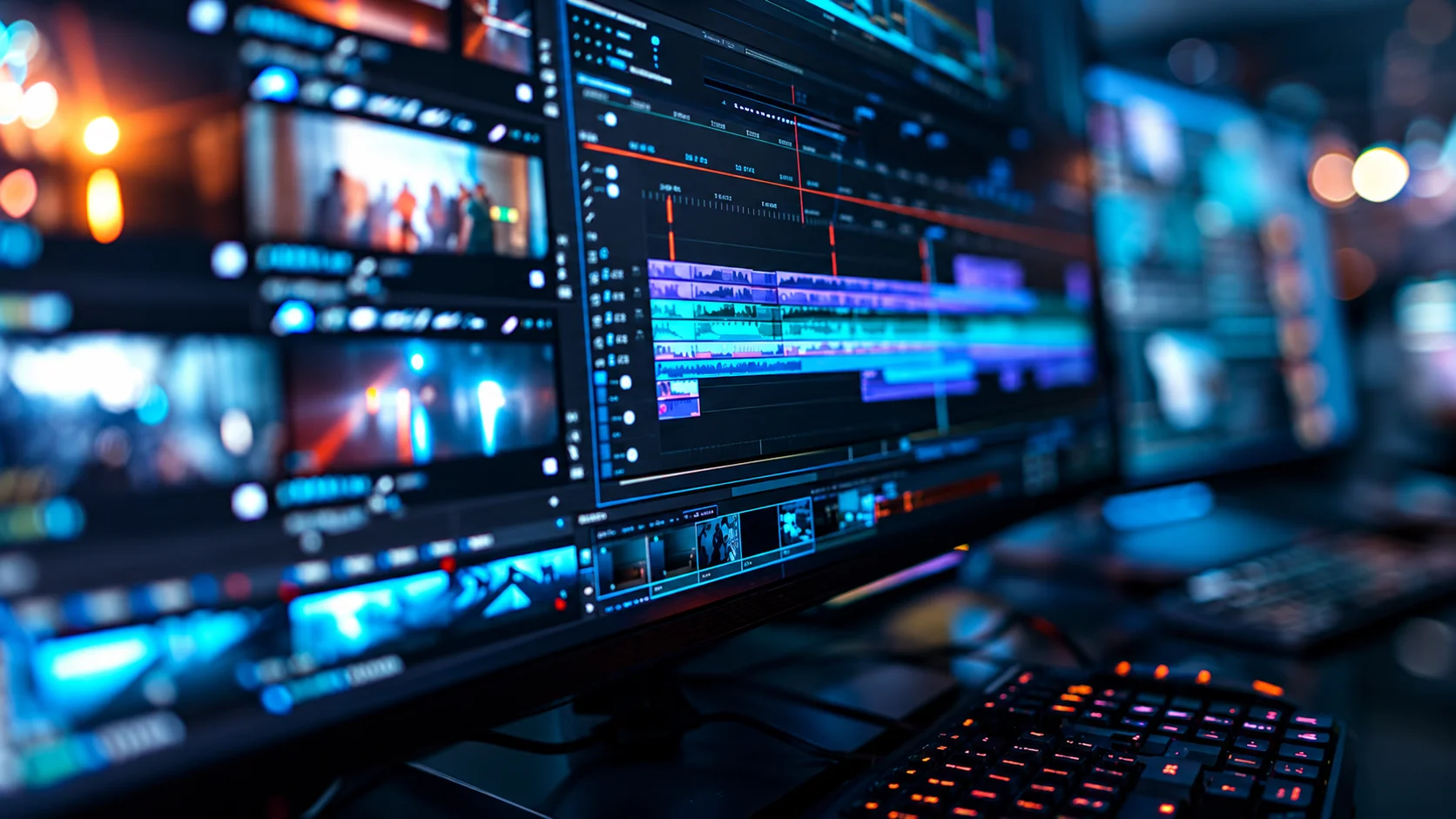 Video editing and colour grading suite for post-production in Dubai